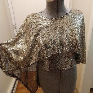 Sequin Cape Crop Top